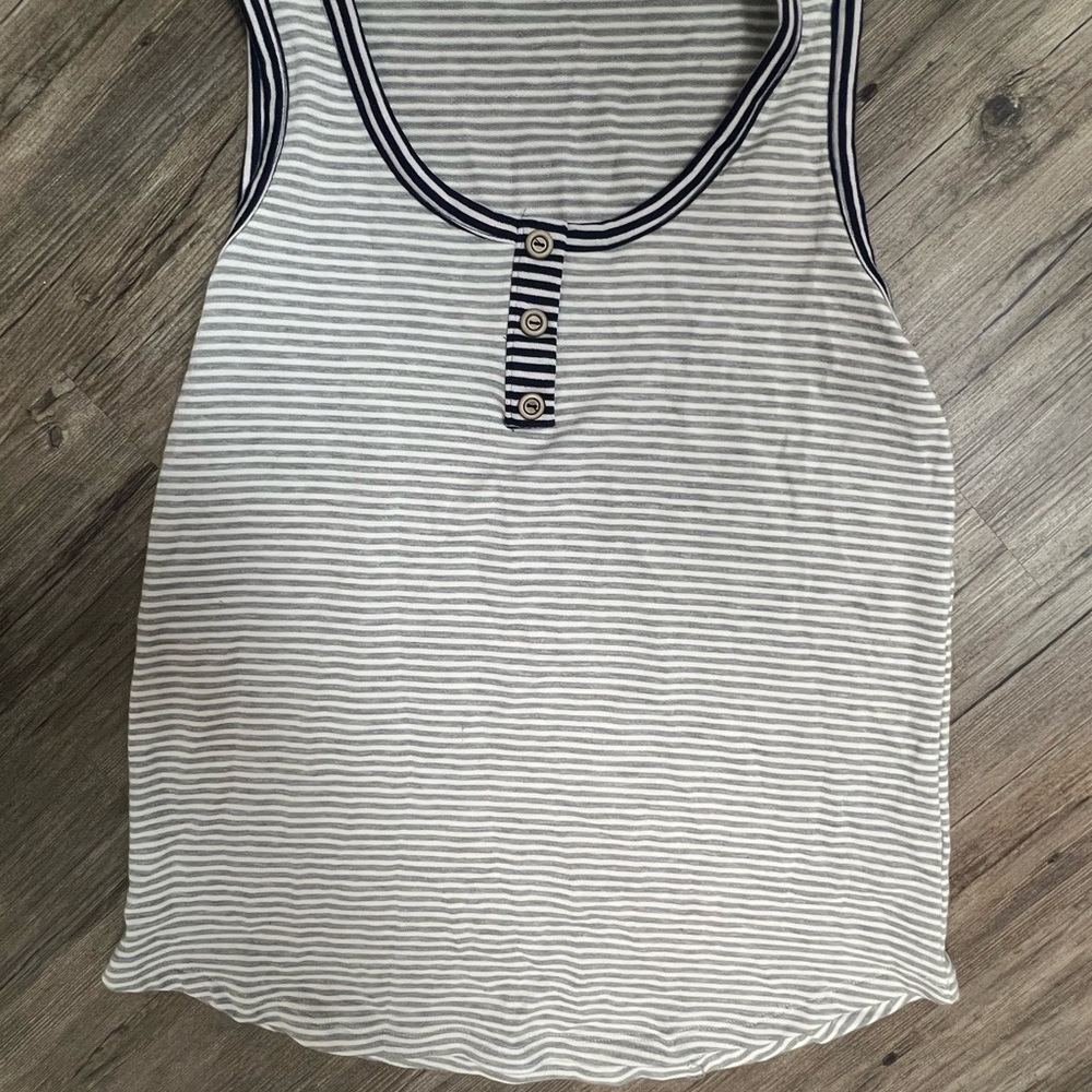 Striped Sleeveless Top - Black and White